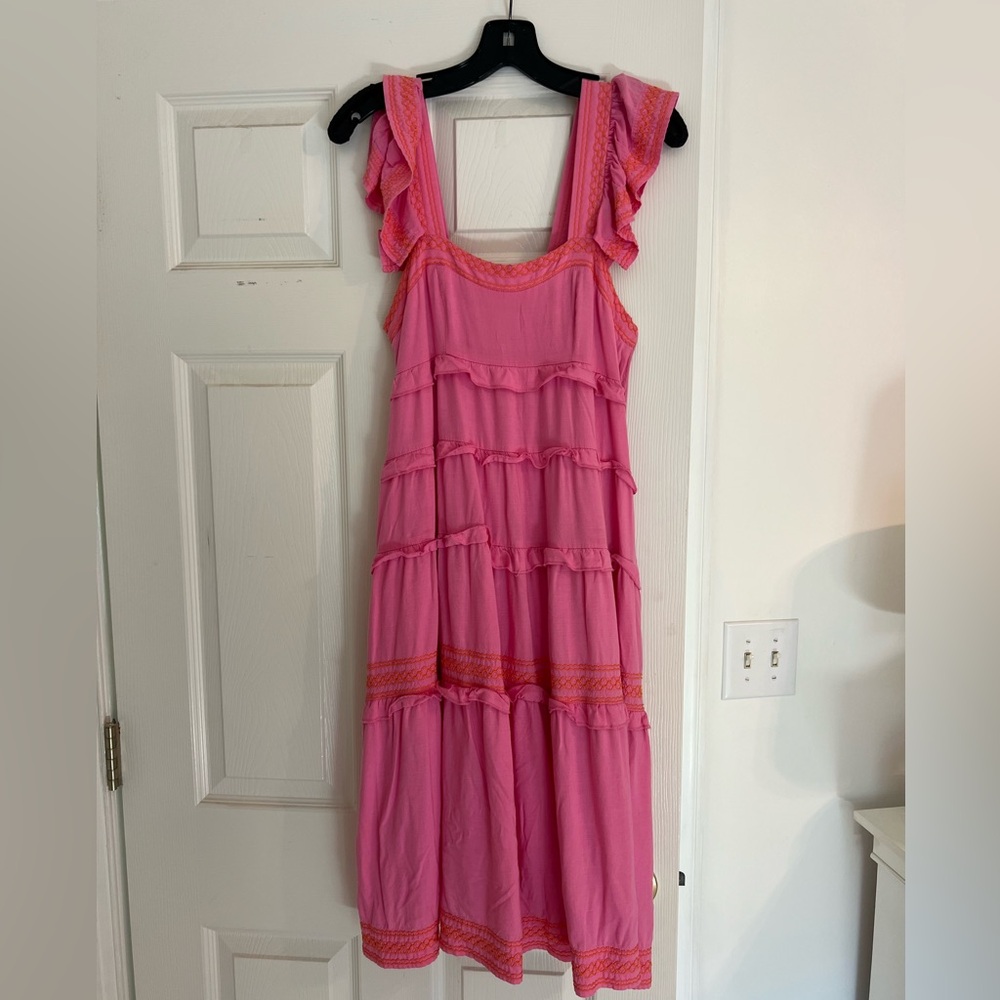 J. Marie Ruffle Midi Dress